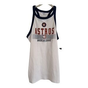 Soft as a Grape Houston Astros American League Ribbed Tank Top Navy White Medium